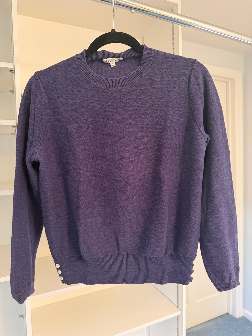 Alex Mill Navy Blue Cotton Linen Blend Sweater